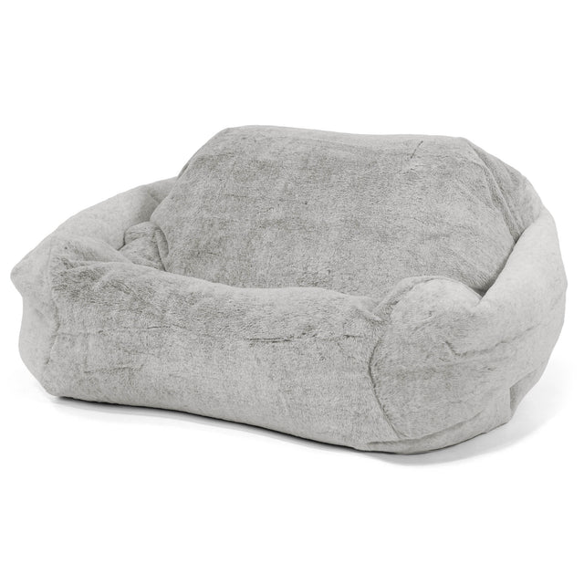 Zitzakfauteuil Sabine - Nepkonijnenbont Lichtgrijs 01
