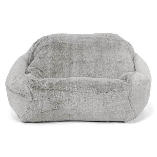 Zitzakfauteuil Sabine - Nepkonijnenbont Lichtgrijs 02