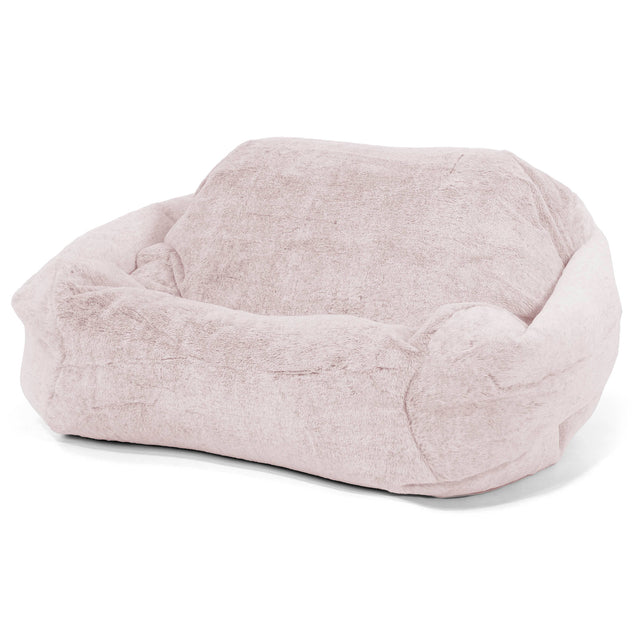 Zitzakfauteuil Sabine - Nepkonijnenbont Stoffig Roze 01