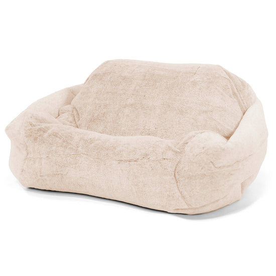 Zitzakfauteuil Sabine - Nepkonijnenbont Wit 01