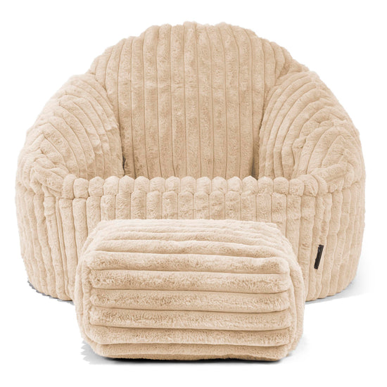 Zitzakstoel Bubble - Ultra Pluche Corduroy Crème 02