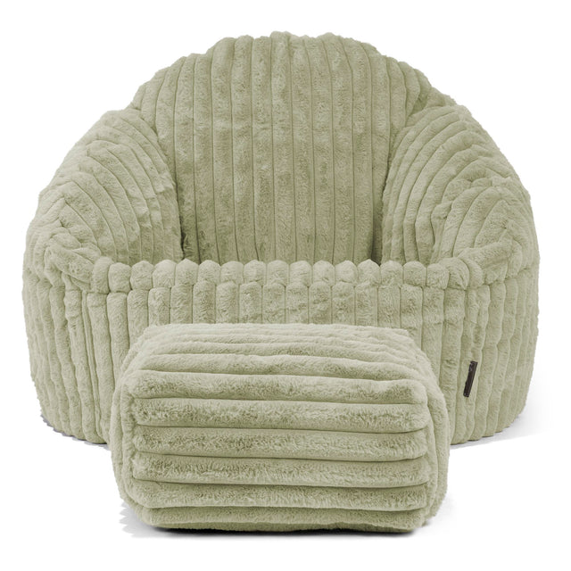 Zitzakstoel Bubble - Ultra Pluche Corduroy Saliegroen 02