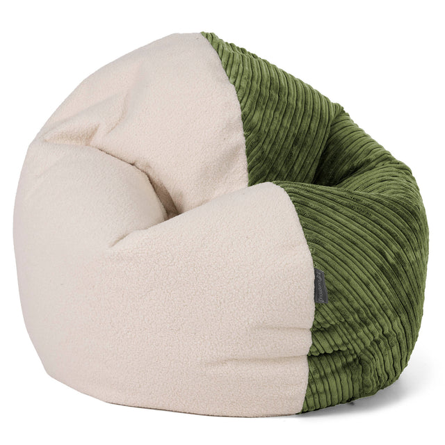 Zitzakstoel Flexforma Junior voor Kinderen 2-14 jaar oud - Boucle & Corduroy Bosgroen 01