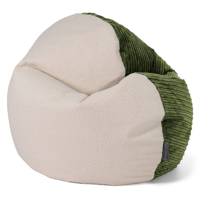 Zitzakstoel Flexforma voor Volwassenen - Boucle & Corduroy Bosgroen 01
