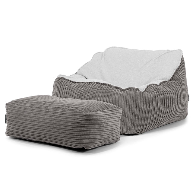 Zitzakstoel Sloucher - Boucle & Corduroy Graphite Grijs 03