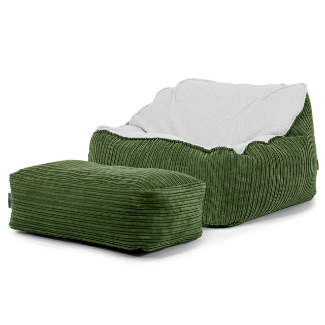 Zitzakstoel Sloucher - Boucle & Corduroy Bosgroen 03