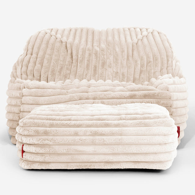 Zitzakstoel Sloucher - Ultra Pluche Corduroy Crème 03