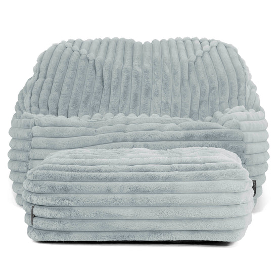 Zitzakstoel Sloucher - Ultra Pluche Corduroy Eendenei Blauw 03
