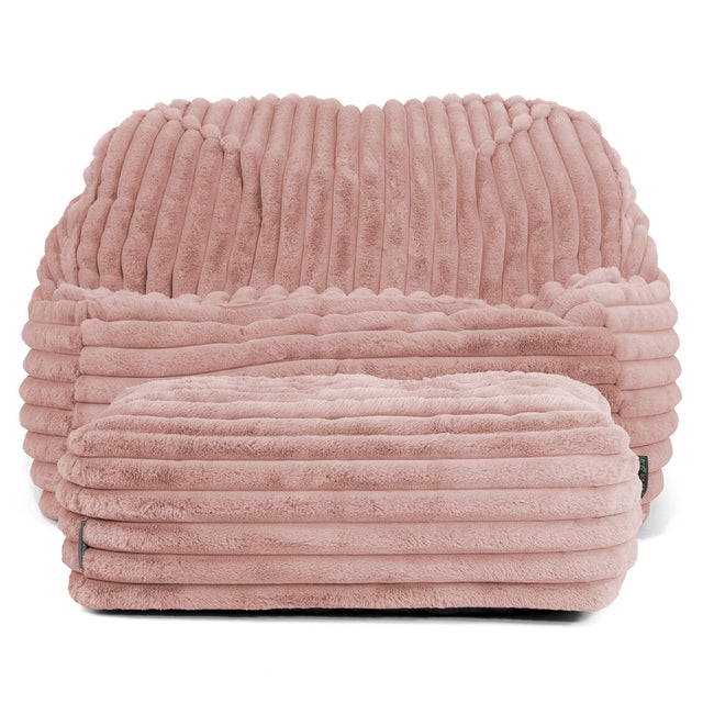 Zitzakstoel Sloucher - Ultra Pluche Corduroy Stoffig Roze 03
