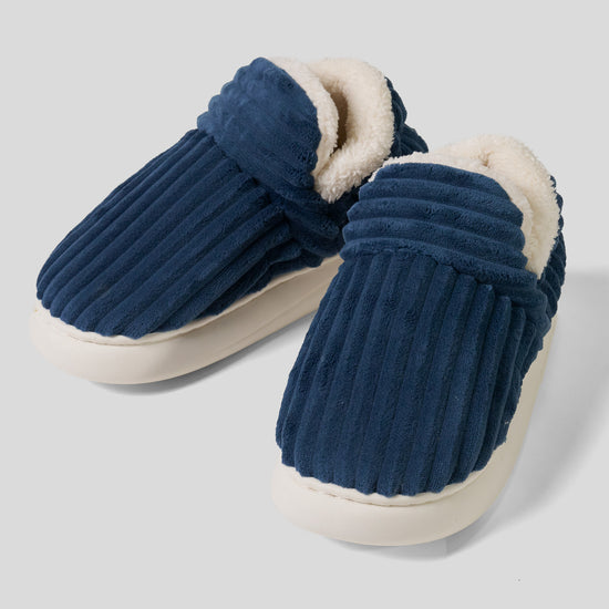 Pantoffels - Corduroy Marineblauw 01