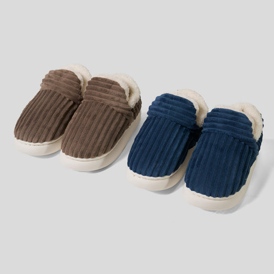 Pantoffels - Corduroy Marineblauw 02
