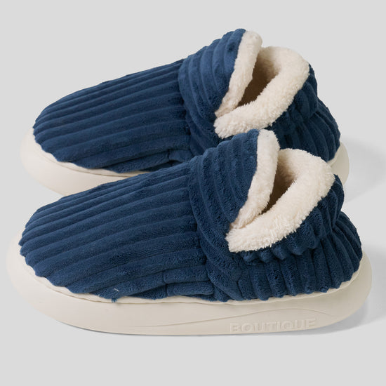 Pantoffels - Corduroy Marineblauw 03