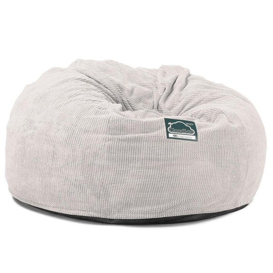 LOUNGE PUG, CloudSac 1010 XXL, Gigantische XXL Zitzakbank met Vezel-latex Vlokvulling, Wafelrib Crème