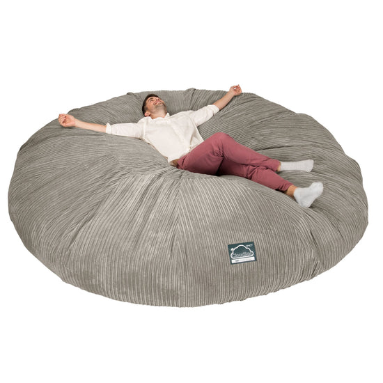 LOUNGE PUG, CloudSac 5000 XXXXXL, Een Titanic Zitzak Bank met Vezel-latex Vlokvulling, Corduroy Mink