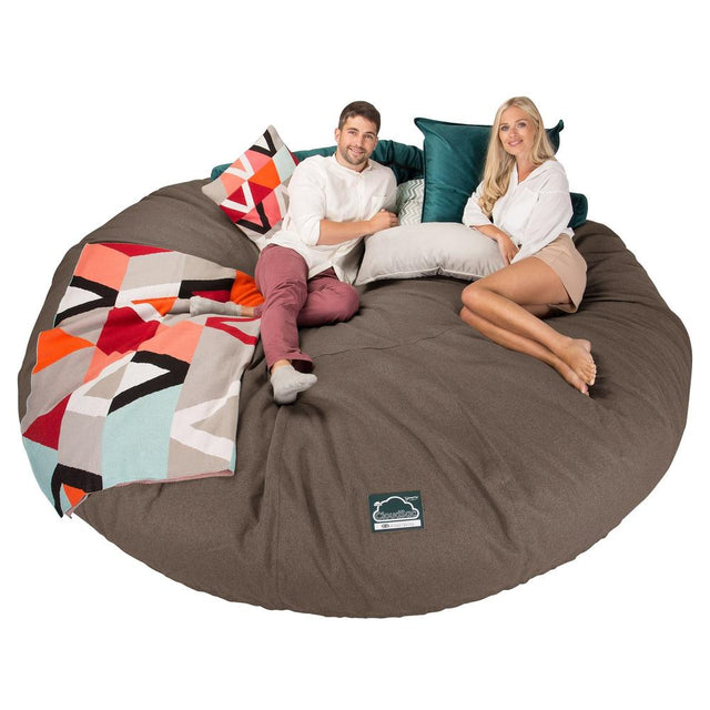 LOUNGE PUG, CloudSac 5000 XXXXXL, Een Titanic Zitzak Bank met Vezel-latex Vlokvulling, Interalli Wol Biscuit