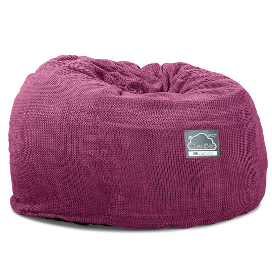 LOUNGE PUG, CloudSac 510 XL, X Large Zitzak met Vezel-latex Vlokvulling, Wafelrib Roze