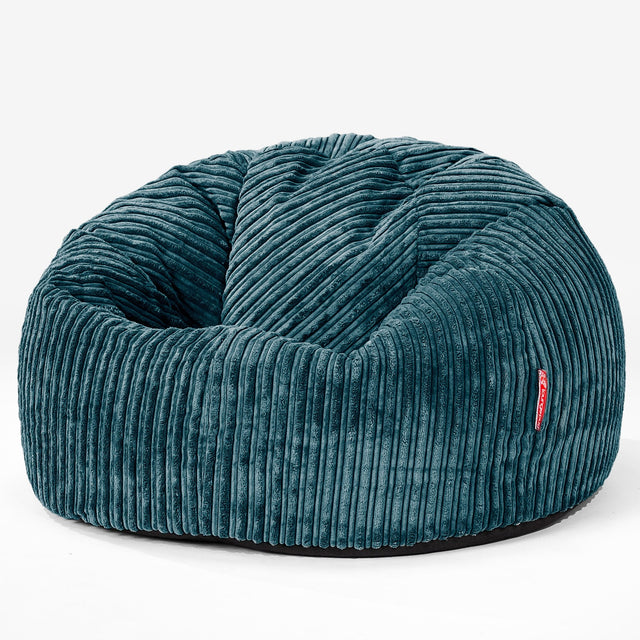 CloudSac 200 Kinderen Zitzak met Vezel-latex Vlokvulling 2-12 jaar oud - Corduroy Teal 01