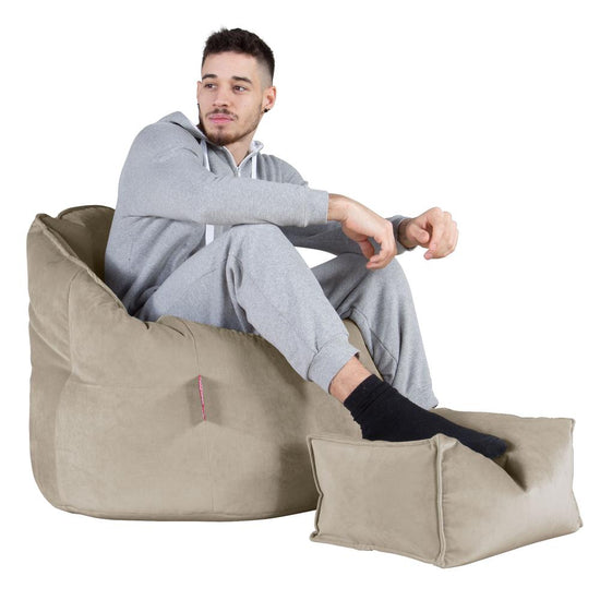 LOUNGE PUG, Omhelzing Zitzak Stoel, Fauteuil, RelaxStoel, Fluweel Mink