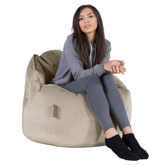 LOUNGE PUG, Omhelzing Zitzak Stoel, Fauteuil, RelaxStoel, Fluweel Mink