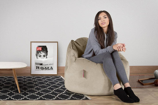 LOUNGE PUG, Omhelzing Zitzak Stoel, Fauteuil, RelaxStoel, Fluweel Mink