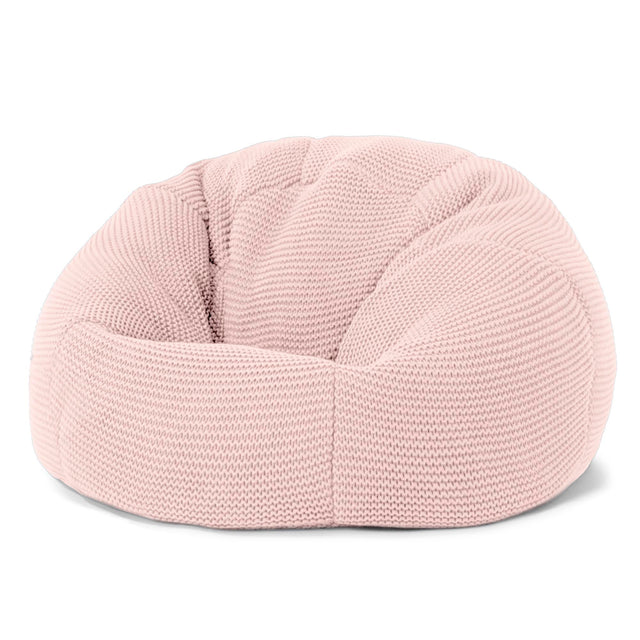 LOUNGE PUG - ELLOS Gebreide - Kinderfauteuil Zitzakken - Kinder Klassieke Zitzak Stoel - Baby Roze