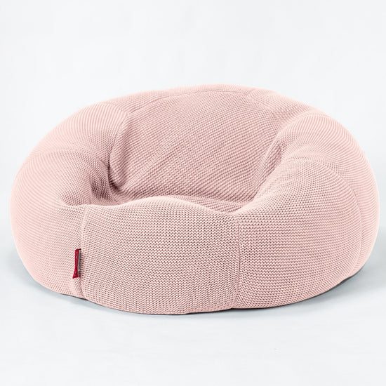 LOUNGE PUG - Klassieke Zitzak Stoel Bank - Beanbag - Fauteuil Poef - Ellos Gebreide Baby Roze