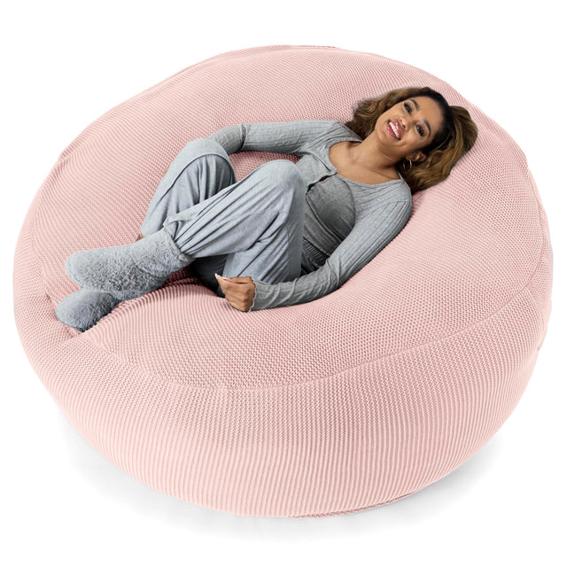 LOUNGE PUG - 'Mega-Mammoet' Zitzak Bank - Slaapbank Poef - Ellos Gebreide Baby Roze