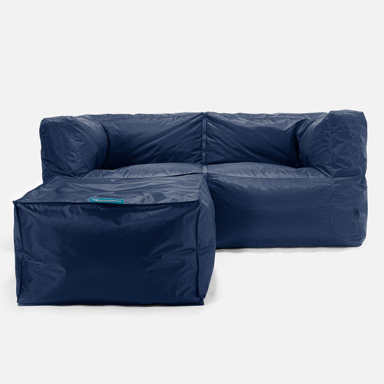 SmartCanvas™ Modulaire Bank Zitzak 2 stuks - Marineblauw 02