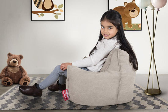 LOUNGE PUG - Kinderfauteuil Zitzakken - Poef - Stonewashed Pewter