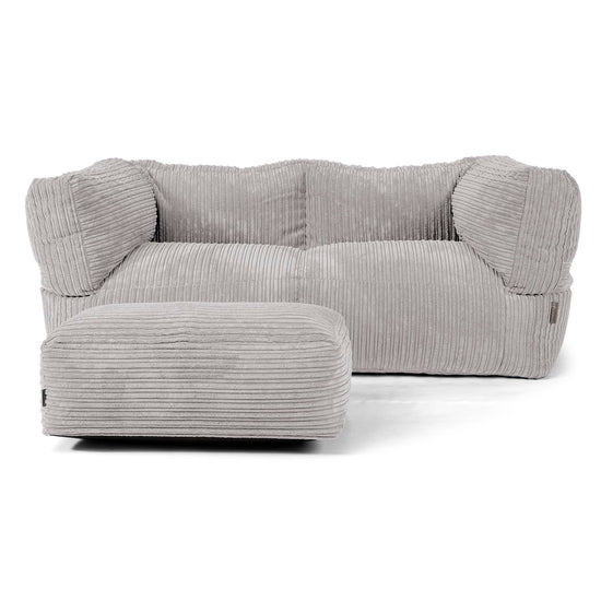 Albert 2-zitsbank Zitzak - Corduroy Aluminium Zilver 02