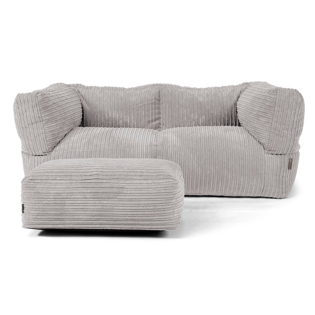 Albert 2-zitsbank Zitzak - Corduroy Aluminium Zilver 02
