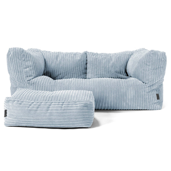 Albert' 2-zitsbank Zitzak - Corduroy Baby Blauw 02