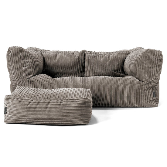 Albert' 2-zitsbank Zitzak - Corduroy Graphite Grijs 02