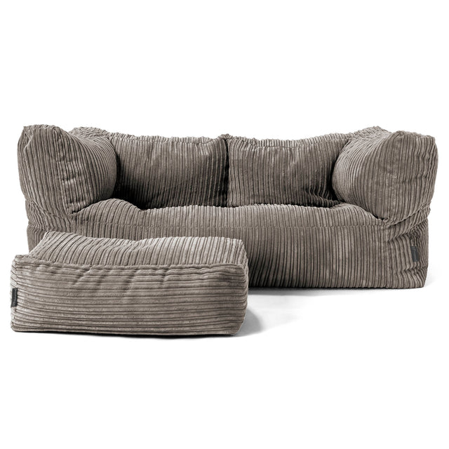 Albert' 2-zitsbank Zitzak - Corduroy Graphite Grijs 02