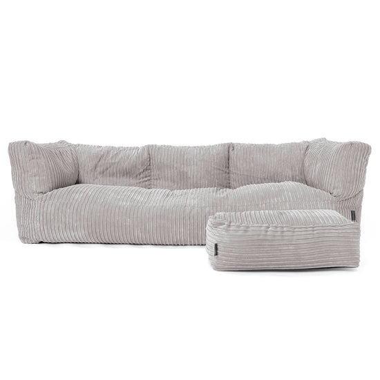 Albert 3-zitsbank Zitzak - Corduroy Aluminium Zilver 02