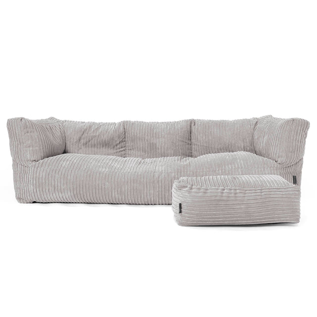 Albert 3-zitsbank Zitzak - Corduroy Aluminium Zilver 02