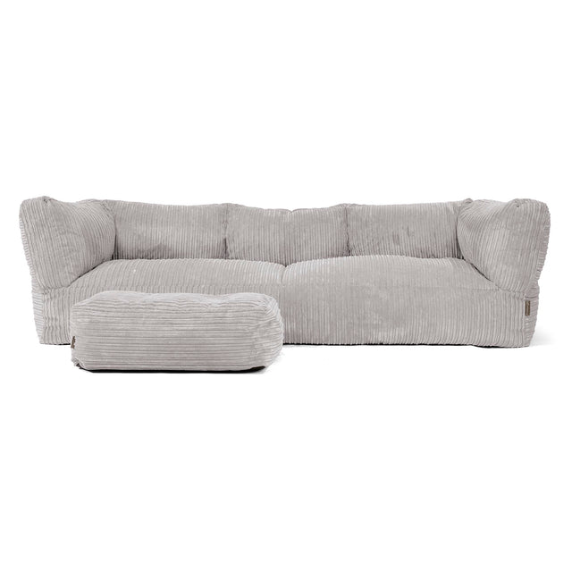 Albert 3-zitsbank Zitzak - Corduroy Aluminium Zilver 02