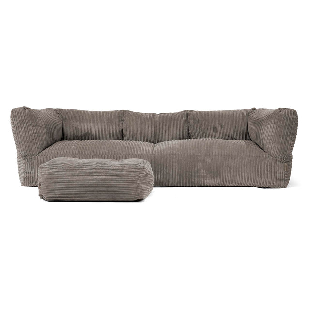 Albert' 3-zitsbank Zitzak - Corduroy Graphite Grijs 02