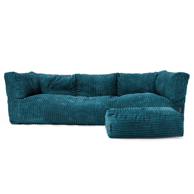 Albert' 3-zitsbank Zitzak - Corduroy Teal 02