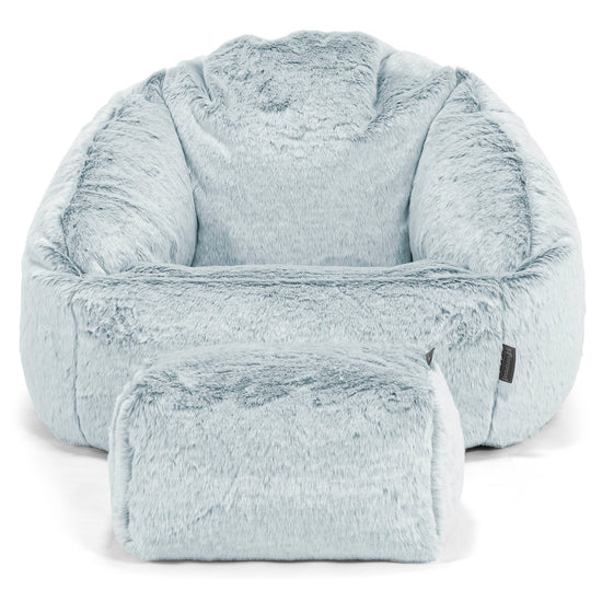 Zitzakstoel Bubble - Nepkonijnenbont Stoffig Blauw 02