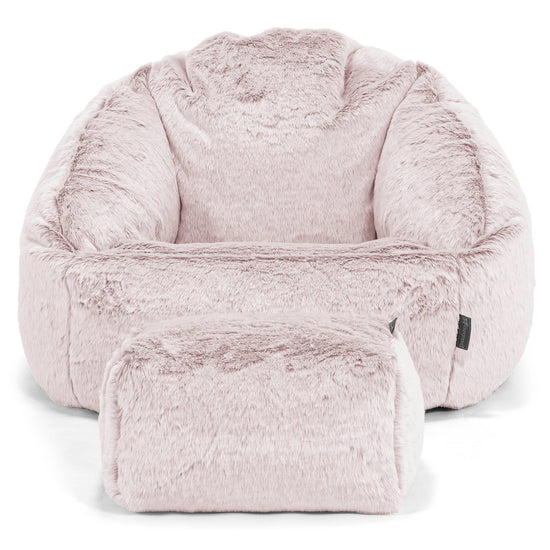 Zitzakstoel Bubble - Nepkonijnenbont Stoffig Roze 02
