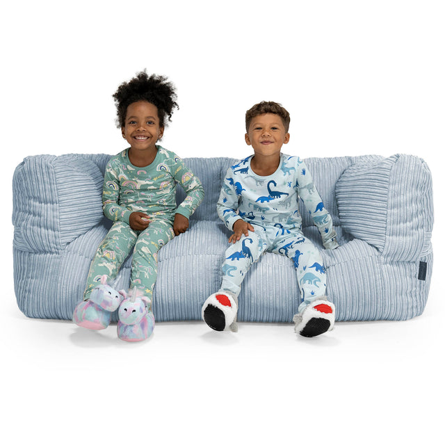 Albert Grote 3-zitsbank Zitzak voor Kinderen 3-14 jaar oud - Corduroy Baby Blauw 01