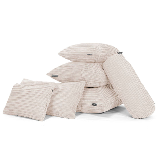 CloudSac 50 Gigantische Kussen met Vezel-latex Vlokvulling 40 x 80cm - Corduroy Ivoor 04