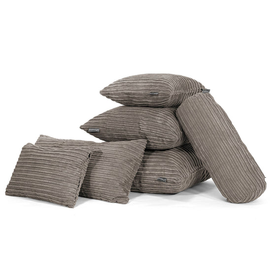 CloudSac 50 Gigantische Kussen met Vezel-latex Vlokvulling 40 x 80cm - Corduroy Graphite Grijs 04