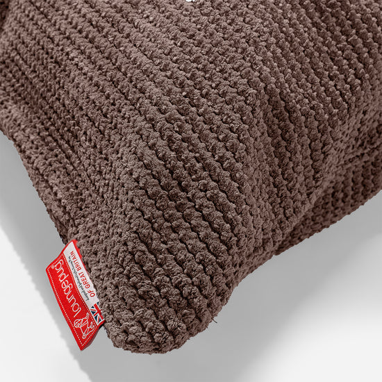 CloudSac 50 Gigantische Kussen met Vezel-latex Vlokvulling 40 x 80cm - Pompom Chocolade 02