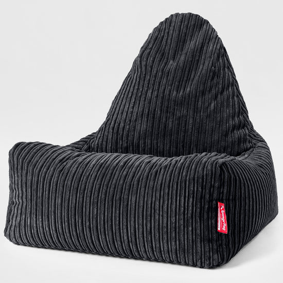 Scandinavische Loungezitzakstoel - Corduroy Zwart 01