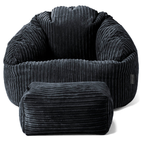 Zitzakstoel Bubble - Corduroy Zwart 02