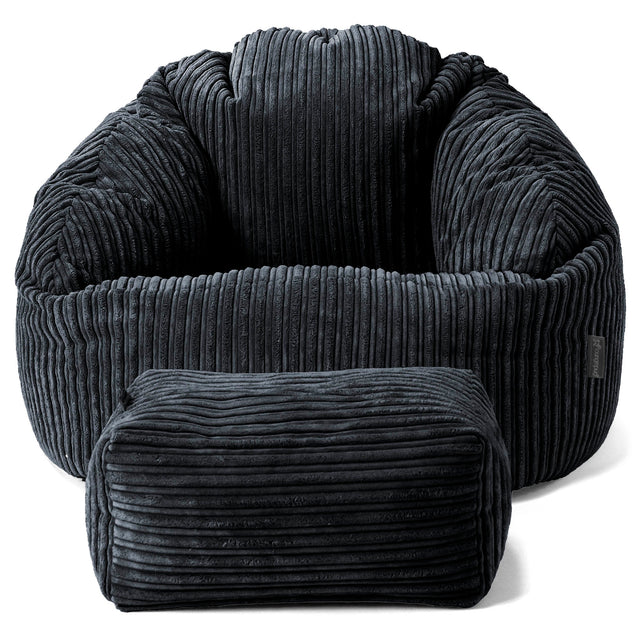 Zitzakstoel Bubble - Corduroy Zwart 02