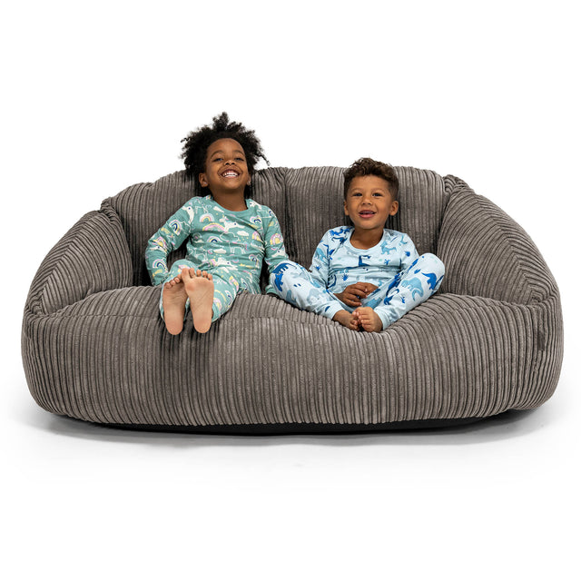Enorme Bubble-bank Zitzak voor Kinderen 3-14 jaar oud - Corduroy Graphite Grijs 01