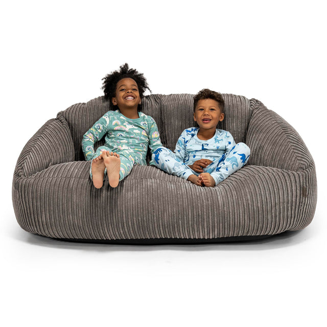 Enorme Bubble-bank Zitzak voor Kinderen 3-14 jaar oud - Corduroy Graphite Grijs 01